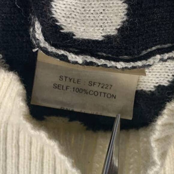 41 Hawthorne Womens Medium 100% Cotton Long Sleeve Polka Dot Crew Neck Sweater - Picture 5 of 5